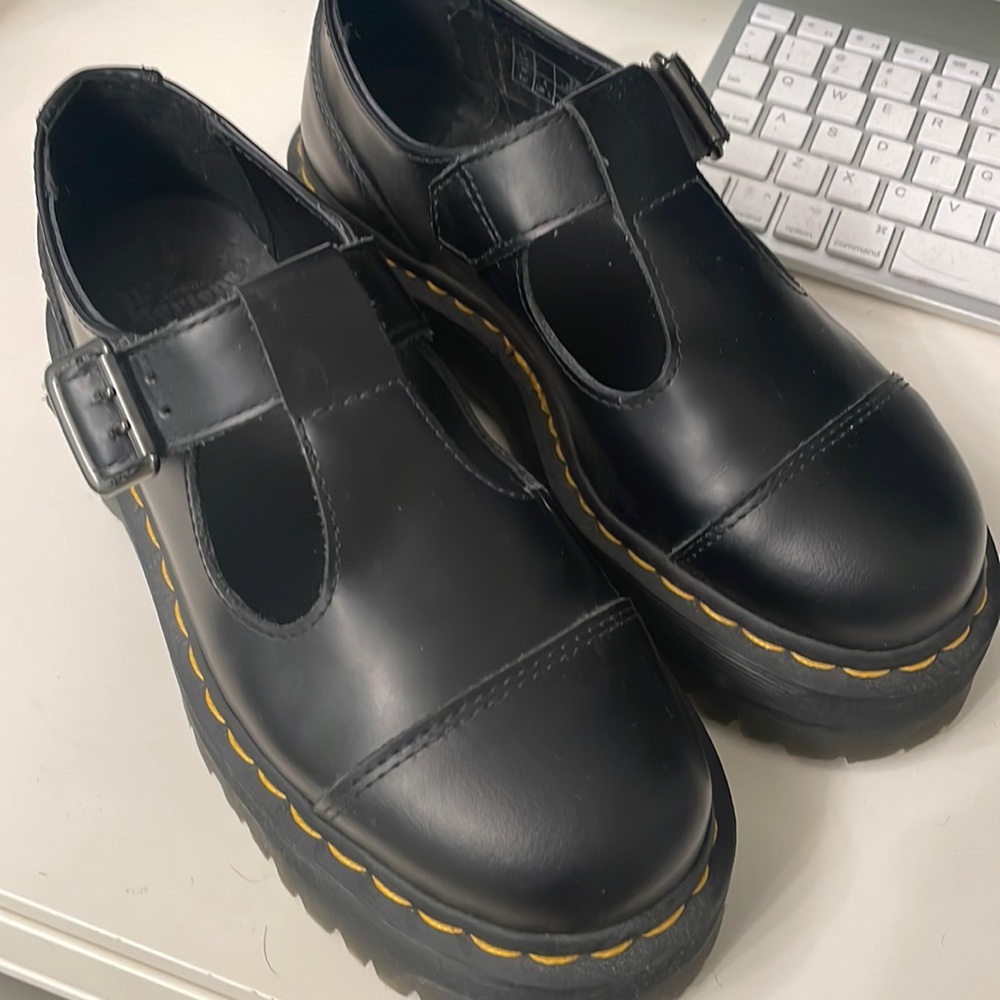 Dr. martens Bethany polished smooth leather platform shoes womens size 6